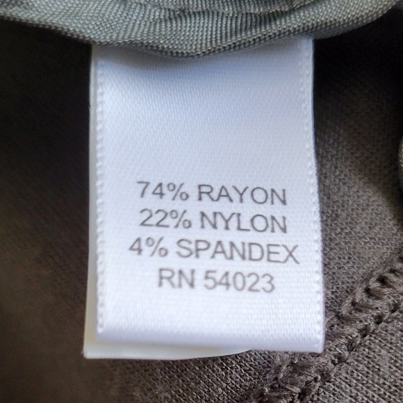 Banana Republic Knit Ruffle V-Neck Sheath Dress Grey Olive 10 - Picture 9 of 11